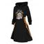 Robe D'Halloween Linge A à Capuche Elément D'Halloween à Lacets à Côté - Noir S | US 4