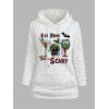 Sweat à Capuche D'Halloween Rose Chauve-souris Lettre Graphique Imprimés avec Poche à Cordon - Blanc XXL | US 14