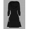 Robe à Capuche D'Halloween Ligne A Main Squelette à Lacets à Côté - Noir L | US 8-10