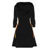 Robe à Capuche Ligne A Squelette Imprimée à Lacets à Côté - Orange Foncé S | US 4