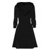 Robe à Capuche Ligne A Crâne Démon Imprimé à Lacets à Cordon - Noir S | US 4