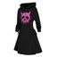 Robe à Capuche Ligne A Crâne Démon Imprimé à Lacets à Cordon - Noir S | US 4