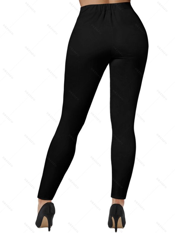 Legging Squelette Amusant Imprimée à Taille Elastique - Noir M | US 6