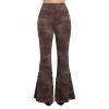 Tribal Print High-Low Drawstring Hoodie and Tie Dye Flare Pants Outfit - Café profond S | US 4