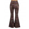 Tribal Print High-Low Drawstring Hoodie and Tie Dye Flare Pants Outfit - Café profond S | US 4