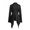 O Ring Zip Up Asymmetrical Hem Punk Coat and Peep Toe Stiletto Heels Boots Drop Earrings Outfit - Noir S | US 4