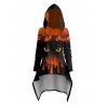 Sweat à Capuche D'Halloween Décontracté Haut-Bas Chauve-souris Imprimé à Cordon - Orange XL | US 12