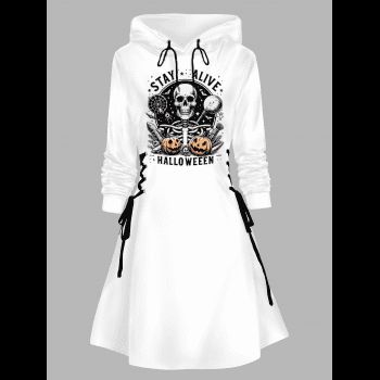 37% OFF] 2025 Halloween Pumpkin Face Skull Print Drawstring