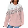 Sweat à Capuche à Carreaux Floral Gauffrage avec Poche à Cordon - Rose clair XXL | US 14