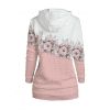 Sweat à Capuche à Carreaux Floral Gauffrage avec Poche à Cordon - Rose clair S | US 4