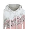 Sweat à Capuche à Carreaux Floral Gauffrage avec Poche à Cordon - Rose clair L | US 8-10