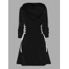 Robe à Capuche Ligne A Crâne Squelette Main Imprimée à Cordon - Noir L | US 8-10