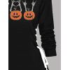 Robe à Capuche D'Halloween Linge A Citrouille et Main Imprimés à Cordon - Noir L | US 8-10