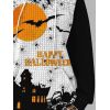 Sweat à Capuche D'Halloween Carreau Chauve-souris Imprimés avec Poche à Cordon - Noir XXL | US 14