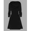 Robe à Capuche Ligne A Cercle Tournesol Imprimé à Lacets à Côté - Noir XL | US 12