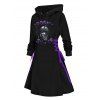 Robe à Capuche D'Halloween Ligne A Crâne Coupe à Lacets à Côté - Noir M | US 6