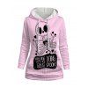 Sweat à Capuche D'Halloween Squelette Imprimé à Carreaux avec Poche à Cordon - Rose clair XXL | US 14