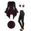 Gothic Skull Lace Insert Asymmetric T-shirt and Rivet Decor Women Casual Jogger Pants Drop Earrings Outfit - Noir S | US 4