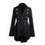 Manteau Court Zippé Décoré de Bouton Manches Longues à Col Relevé en Faux Daim - Noir L | US 8-10