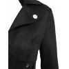 Manteau Grande Taille à Col Rabattu Zippé avec Lacet - Noir XXL | US 14