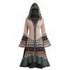 Elk Snowflake Tribal Pattern Knit High Low Dress and Zip Up Chunky Punk Boots Life Tree Drop Earrings Outfit - Abricot S | US 4