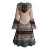 Elk Snowflake Tribal Pattern Knit High Low Dress and Zip Up Chunky Punk Boots Life Tree Drop Earrings Outfit - Abricot S | US 4