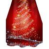 Robe D'Eté Ligne A Sapin de Noël Imprimé à Taille Haute sans Manches à Paillettes - Rouge foncé S | US 4