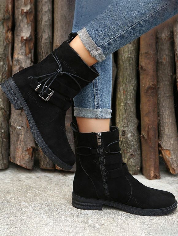 Hooded Cable Knit Arm Sweater Dress Set and Lace Up Corset Belt Lace Up Ankle Boots Hollow Out Earrings Outfit - Noir S | US 4