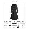 Hooded Cable Knit Arm Sweater Dress Set and Lace Up Corset Belt Lace Up Ankle Boots Hollow Out Earrings Outfit - Noir S | US 4