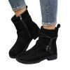 Hooded Cable Knit Arm Sweater Dress Set and Lace Up Corset Belt Lace Up Ankle Boots Hollow Out Earrings Outfit - Noir S | US 4