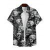 Christmas Santa Claus Print V Neck Spaghetti Strap Dress and Roll Up Sleeve Shirt Outfit - Noir S | US 4