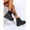 Gothic Winged Wedge Ankle Boots Solid PU Platform Martin Boots - Noir EU 39