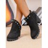 Comfortable Side Zipper Chunky Heel Ankle Boots - Noir EU 36