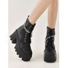 Chain Decor Chunky Sole Black British Style Martin Boots Punk Short Motorcycle Boots - Noir EU 42