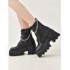 Chain Decor Chunky Sole Black British Style Martin Boots Punk Short Motorcycle Boots - Noir EU 43