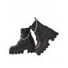 Chain Decor Chunky Sole Black British Style Martin Boots Punk Short Motorcycle Boots - Noir EU 36