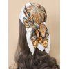 Foulard Carré Accessoire de Cheveux en Fausse Soie Cachemire Imprimé - Blanc 