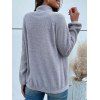 Haut Boutonné en Couleur Contrastée Manches Raglan à Col Montant - Gris Foncé XL | US 10