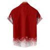 Christmas Snow Tree Glitter Print V Neck High Waist Spaghetti Strap Dress and Roll Up Sleeve Shirt Outfit - Rouge S | US 4