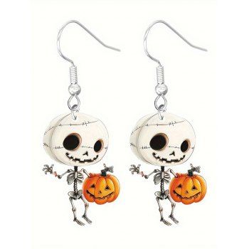 Halloween Cute Skeleton Pumpkin Cartoon-Style Drop Earrings