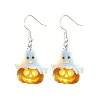 Halloween Cute Ghost Pumpkin Face Cartoon-Style Acrylic Earrings