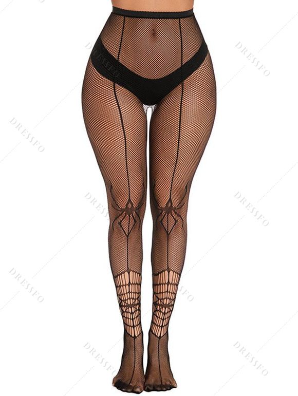 Collant Sexy en Résille et en Forme de Toile D'Araignée - Noir 