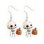 Boucles D'Oreilles Pendantes Motif Adorable Squelette et Citrouille de Dessin Animé pour Halloween - multicolor A 