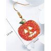 Boucles D'Oreilles Pendantes Motif Citrouille Séchée avec Strass et Père Noël - Orange 