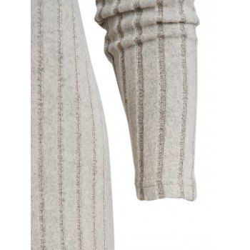 Solid Asymmetric Neck Ribbed Sweater Mock Button Women Sweater Dress 