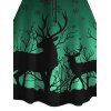 Robe D'été sans Manches Imprimé Éclan de Noël Neigé - Vert profond XXL | US 14