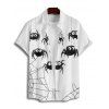 Halloween Spider Web Print V Neck High Waist Spaghetti Strap Dress and Roll Up Sleeve Shirt Outfit - Blanc S | US 4