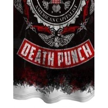 Five Finger Death Punch Print V Neck Spaghetti Strap Dress Sleeveless High Waist Summer A Line Cami Dress