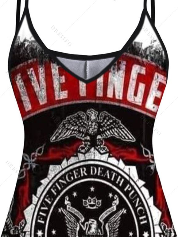 Robe D'Eté Ligne A à Bretelle Fine à Taille Haute sans Manches à Cinq Doigts - Noir L | US 8-10