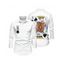 Chemise Décontractée Manches Longues à Imprimé Carte de Roi et Chauve-Souris pour Hommes - Blanc XL